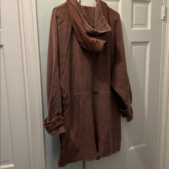 We The Free by Free People New Sadie Surplus Tunic Fleece Jacket Brown S Fits XL - Picture 14 of 16